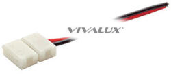 VIVALUX КОНЕКТОР ЗА LED ЛЕНТА VIVALUX ЗАХРАНВАЩ С КАБЕЛ 15см 12V 10мм PL 14x16x5мм 2бр (VIV003905)
