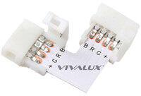 VIVALUX КОНЕКТОР ЗА LED ЛЕНТА RGB VIVALUX ЪГЛОВ СВЪРЗВАЩ 8 и 10мм 12V 14x16x5мм 2бр (VIV003911)