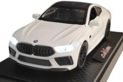 DIECAST Bmw seria 8, M8 Coupe (F92) White 2019 (Replica) cu led-uri si sunete scala 1/321/43 (37617)