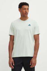 Adidas pamut póló Essentials zöld, férfi, nyomott mintás, IX0119 - zöld XL
