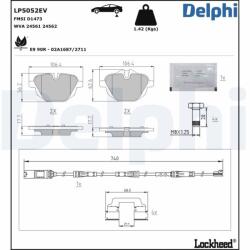 DELPHI Set placute frana DELPHI LP5052EV (LP5052EV)