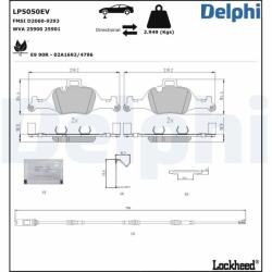 DELPHI Set placute frana DELPHI LP5050EV (LP5050EV)