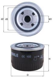 MAHLE Filtru ulei MAHLE OC 102 (OC 102) - fixbox