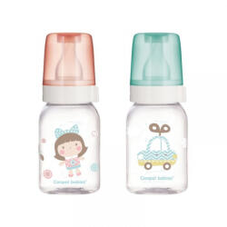 Canpol babies Стъклено шише с антиколик биберон Canpol - Розово, 120 ml (42/202C)
