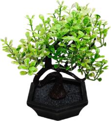  Bonsai növény cserépben - mesterséges dísz 11 cm, elegáns asztali dekoráció (1217430)