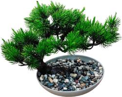  Ovális Bonsai cserép mesterséges növénnyel - 24x14x20 cm, modern otthoni kiegészítő (1251776)