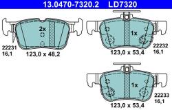 ATE Set placute frana ATE 13.0470-7320.2 (13.0470-7320.2)