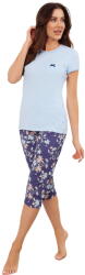 Italian Fashion Pijama dama ITALIAN FASHION PULIA scurt 3/4 albastru/print: XL (AAF-KPZ-PULI-K3ND XL)