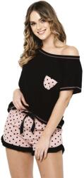 Italian Fashion Pijama dama ITALIAN FASHION BUSCATO scurt negru/print: XL (AAF-KPZ-BUSC-KKCD XL)