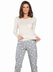 Italian Fashion Pijama dama ITALIAN FASHION KOMETA lung ecru: L (AAF-KPZ-KOME-DDEM L)