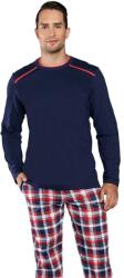 Italian Fashion pijama bărbați OLAND mânecă lungă, pantaloni lungi, bleumarin/imprimeu: M (AAF-MPZ-OLND-DDNG M)