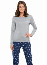 Italian Fashion Pijama dama ITALIAN FASHION KOMETA lung melange/albastru închis: L (AAF-KPZ-KOME-DDMG L)