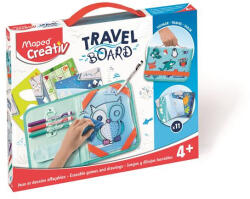 Maped Kreatív készségfejlesztő tábla, átlátszó, törölhető, utazótáskával, MAPED CREATIV, "Travel Board", állati móka (969310) - kreativjatek