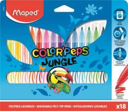 Maped Filctoll készlet, 2, 8 mm, kimosható, MAPED "Color'Peps Jungle", 18 különböző szín (845421) - kreativjatek