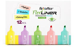 FlexOffice Szövegkiemelő készlet, 1-5 mm, FLEXOFFICE "Flexliner", vegyes pasztell színek (COFOHL00912)