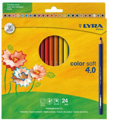 LYRA Színes ceruza LYRA Color Soft 4.0 extra puha élénk lágy színek 24 darabos (07.03586)