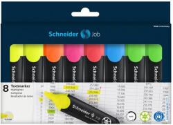 Schneider Szövegkiemelő készlet, 1-5 mm, SCHNEIDER "Job 150", 6+2 szín (115088) - kreativjatek