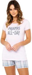 Italian Fashion pijama damă GLAMOUR mânecă scurtă, pantaloni scurți, roz deschis/imprimeu: 3XL (AAF-KPZ-GLAM-KKRD 3XL)