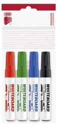 ICO Tábla- és flipchart marker készlet, 1-3 mm, kúpos, ICO "Plan", 4 különböző szín