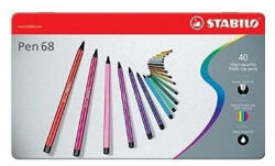 STABILO Filctoll STABILO Pen 68 40db-os készlet fém dobozban (07.00421)