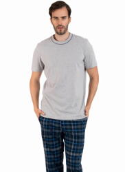 Italian Fashion Pijama bărbați ITALIAN FASHION RUBEN scurt lung melange/print: M (AAF-MPZ-RUBE-KDMD M)