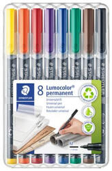 STAEDTLER Alkoholos marker készlet, OHP, 1 mm, STAEDTLER "Lumocolor® 317 M", 8 különböző szín (317 WP8)