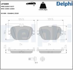DELPHI Set placute frana DELPHI LP3689 (LP3689)