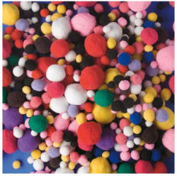 Playbox Pom-Pom, vegyes méret, alapszínek, 525 db (2470244)