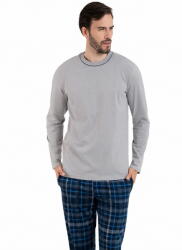 Italian Fashion pijama bărbați RUBEN mânecă lungă, pantaloni lungi, melanj/imprimeu: XXL (AAF-MPZ-RUBE-DDMD XXL)