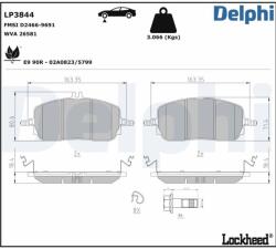 DELPHI Set placute frana DELPHI LP3844 (LP3844)