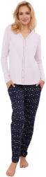 Italian Fashion Pijama dama ITALIAN FASHION LIBRA lung roz/print: L (AAF-KPZ-LIBR-DDRD L)