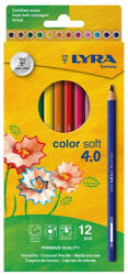 LYRA Színes ceruza LYRA Color Soft 4.0 extra puha élénk lágy színek 12 darabos (07.03584)