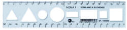 Optima Sablon vonalzó OPTIMA kék 20cm (15.0125803)