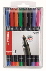 STABILO Alkoholos marker, 1 mm, STABILO "OHPen M", 8 különböző szín (843/8) - kreativjatek