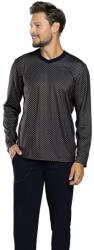 Italian Fashion pijama bărbați NORMAN mânecă lungă, pantaloni lungi, imprimeu/bleumarin: 3XL (AAF-MPZ-NORM-DDDG 3XL)