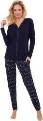 Italian Fashion pijama damă LIBRA mânecă lungă, pantaloni lungi, bleumarin/imprimeu: XL (AAF-KPZ-LIBR-DDGD XL)