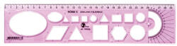 Optima Sablon vonalzó OPTIMA pink 30cm (15.0125711)