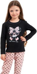 Italian Fashion Pijama fete ITALIAN FASHION BONILLA lung negru/print: 86/92 (AAF-DPZ-BONI-DDCD 86/92)