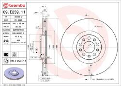 BREMBO Disc frana BREMBO 09. E259.11 (09.E259.11) - fixbox