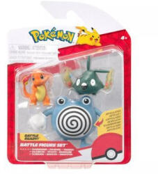 Pokémon : 3 db-os figura csomag - Charmander, Trubbish, Poliwhirl