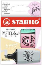 STABILO Szövegkiemelő készlet, STABILO, "Boss Mini Pastellove", 3 különböző szín (07/03-49) - kreativjatek