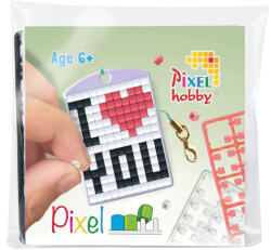 Pixelhobby 23106 Kulcstartó szett (színes kulcstartó alaplap + 3 szín) új I Love You (23106)