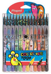 Maped Filctoll és színes ceruza készlet, MAPED "Color'Peps Monster" 12+15 különböző szín (984718)