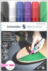 Schneider Dekormarker készlet, akril, 4 mm, SCHNEIDER "Paint-It 320", 6 különböző szín (120295)