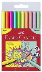 Faber-Castell Filctoll FABER-CASTELL Grip 10 db/készlet neon/pasztell (07.02537)