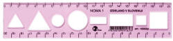 Optima Sablon vonalzó OPTIMA pink 20cm (15.0125811)
