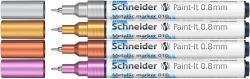Schneider Metálfényű marker készlet, 0, 8 mm, SCHNEIDER "Paint-It 010", 4 különböző szín (ML01011501) - kreativjatek
