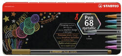STABILO Filctoll STABILO Pen 68 metallic 8 db-os fémdobozban (07.01829)