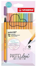 STABILO Tűfilc STABILO Point 88 Pastellove 12 db/készlet (07.03029)