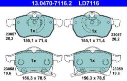 ATE Set placute frana ATE 13.0470-7116.2 (13.0470-7116.2)